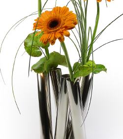 vase mit 6 zylindern und gerbera